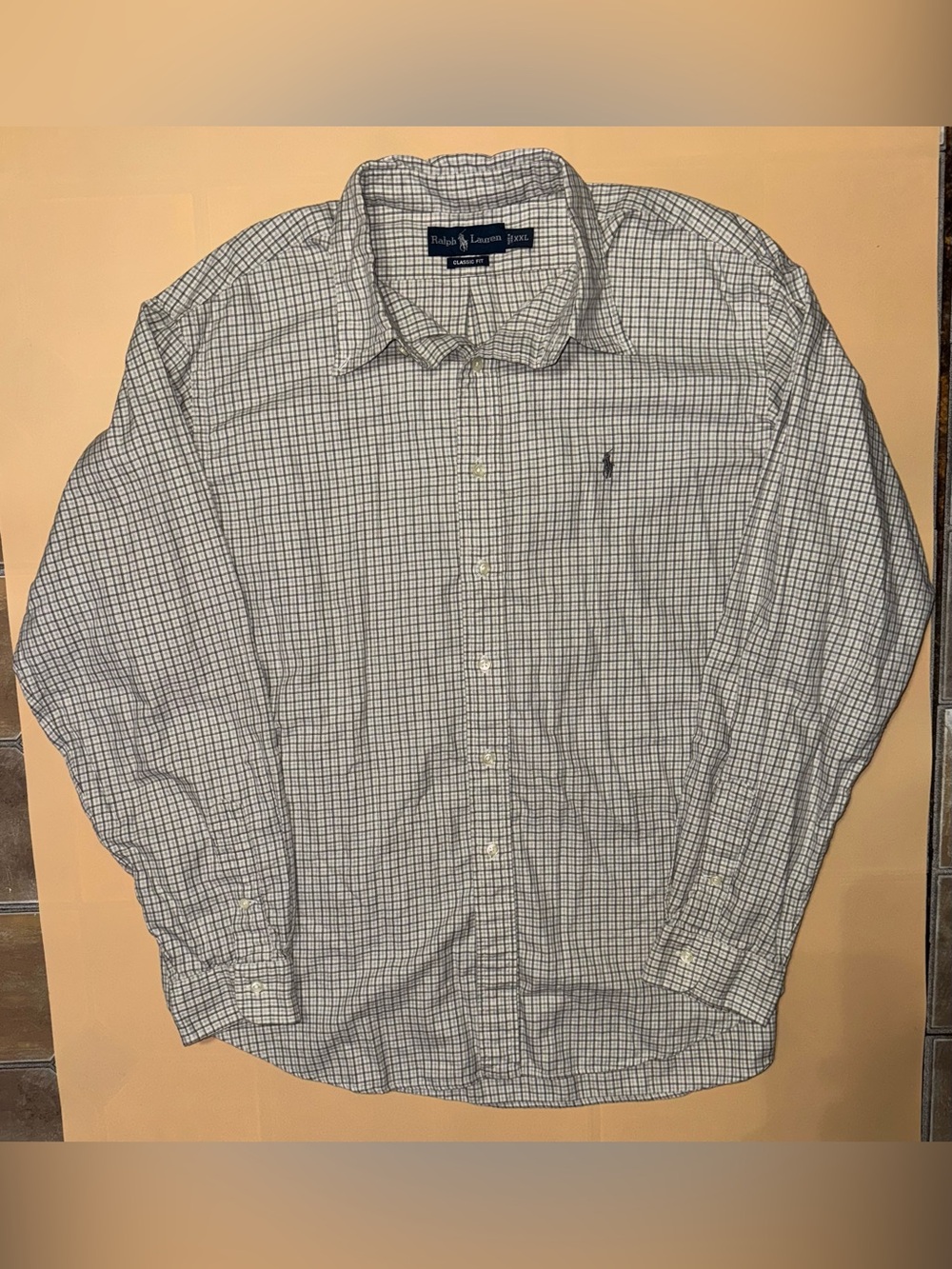 Ralph Lauren Button Up Shirt XXL Classic Fit Plaid Long Sleeve Preppy